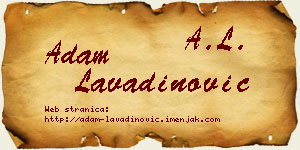 Adam Lavadinović vizit kartica